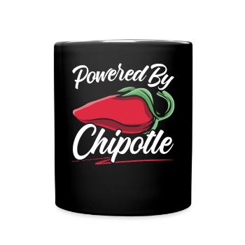 Powered By Chipotle Chili Flavor Spicy Food Lover - Full Colour Mug - black - Front