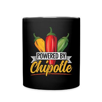 Powered By Chipotle Chili Flavor Spicy Food Lover - Full Colour Mug - black - Front