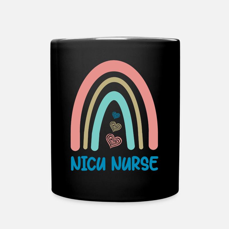 Infirmière à l’USIN - Rainbow Heart - Mug uni - noir