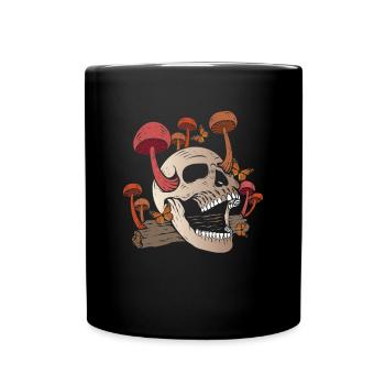 Mushroom Skull Butterfly Mycologist Goth - Tasse einfarbig - Schwarz - Vorne