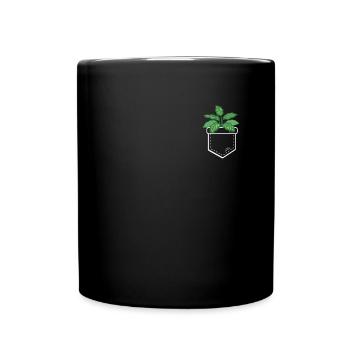 Plante en poche Calathea en poche poitrine - Mug uni - noir - Devant
