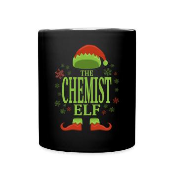 Chimiste Elfe de Noël - Mug uni - noir - Devant