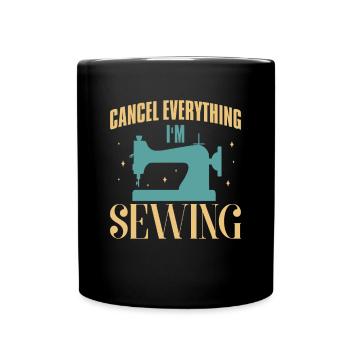 Cancle tout en chemise de couturière Sweing - Mug uni - noir - Devant