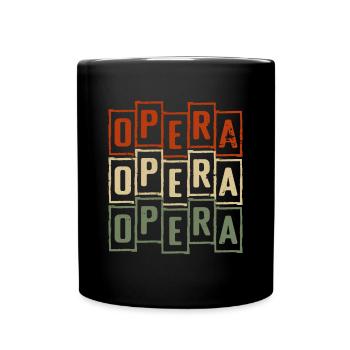 Vintage Retro Opera Oper Sänger - Tasse einfarbig - Schwarz - Vorne