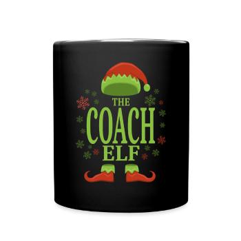 Trainer Weihnachtself - Tasse einfarbig - Schwarz - Vorne