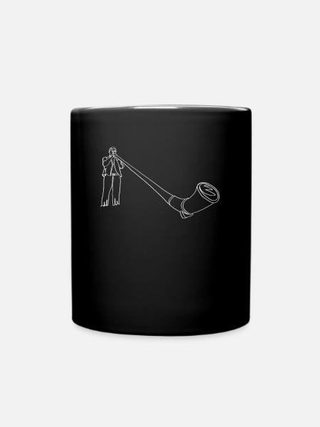 Alphorn Oneline Art - Alphorn Instrument - Tasse einfarbig - Schwarz