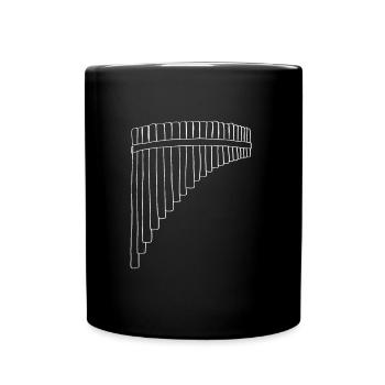 Flûte de Pan Oneline Art - Instrument de musique Flûte de Pan - Mug uni - noir - Devant