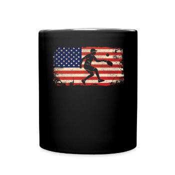 Pickleball American Flag Vintage - Full Colour Mug - black - Front