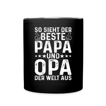 So Sieht Der Beste Papa Und Opa Der Welt Aus - Gro - Tasse einfarbig - Schwarz - Vorne