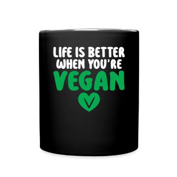 Veggie Lover Vegan Gift - Full Colour Mug - black - Front