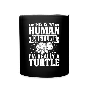 Cute Turtles - This Is My Human Costume I'm Really - Full Colour Mug - black - Front