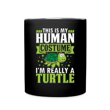 Turtle Lover - This Is My Human Costume I'm Really - Full Colour Mug - black - Front