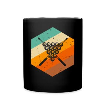 Retro Billiard 8-Ball Pool Billiard Retro Billiard - Tasse einfarbig - Schwarz - Vorne