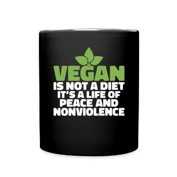 Veggie Lover Vegan Gift - Full Colour Mug - black - Front