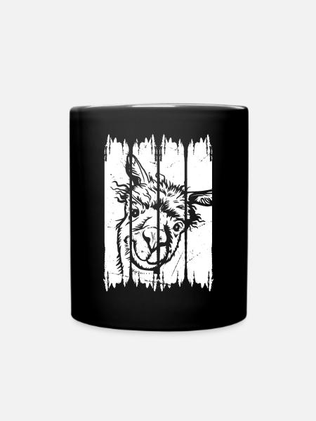 Llama Head Alpaga Llama Farmer Llama Farm Llama Lama - Mug uni - noir
