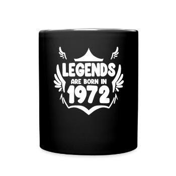 1972 - Jahrgang 1972 - Geburtsjahr 1972 - Tasse einfarbig - Schwarz - Vorne