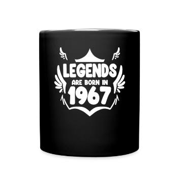 1967 - Jahrgang 1967 - Geburtsjahr 1967 - Tasse einfarbig - Schwarz - Vorne