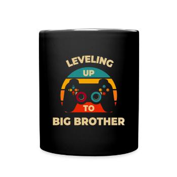 Leveling Up To Brother - Full Colour Mug - black - Front