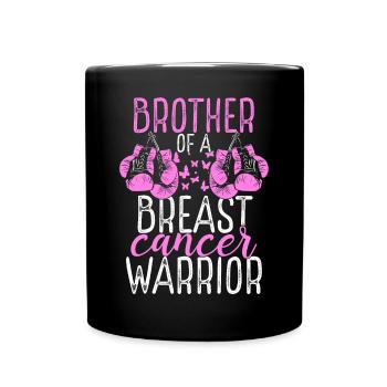 Brother Breast Cancer Awareness Sibling Twin - Tasse einfarbig - Schwarz - Vorne