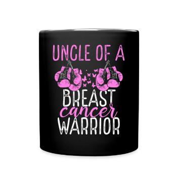 Uncle Breast Cancer Awareness Niece Nephew - Tasse einfarbig - Schwarz - Vorne
