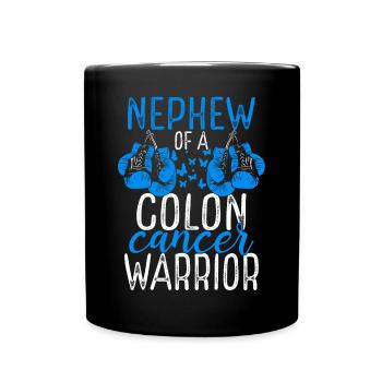 Nephew Colon Cancer Awareness Aunt Uncle - Full Colour Mug - black - Front
