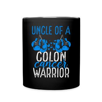 Uncle Colon Cancer Awareness Niece Nephew - Full Colour Mug - black - Front