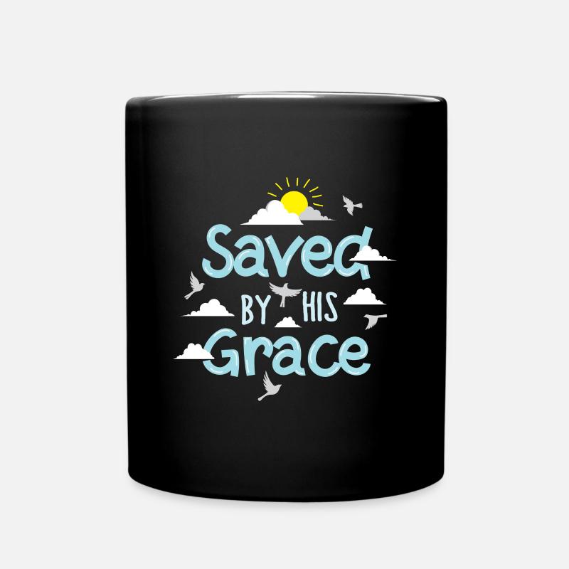 Saved By His Grace - Tasse einfarbig - Schwarz