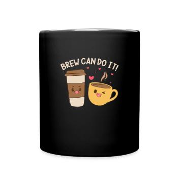 Kaffee Koffein Espresso Barista Geschenk - Tasse einfarbig - Schwarz - Vorne