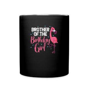 Flamingo Birthday Brother - Full Colour Mug - black - Front