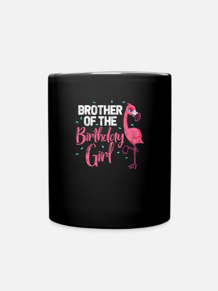 Flamingo Geburtstag Bruder - Tasse einfarbig - Schwarz