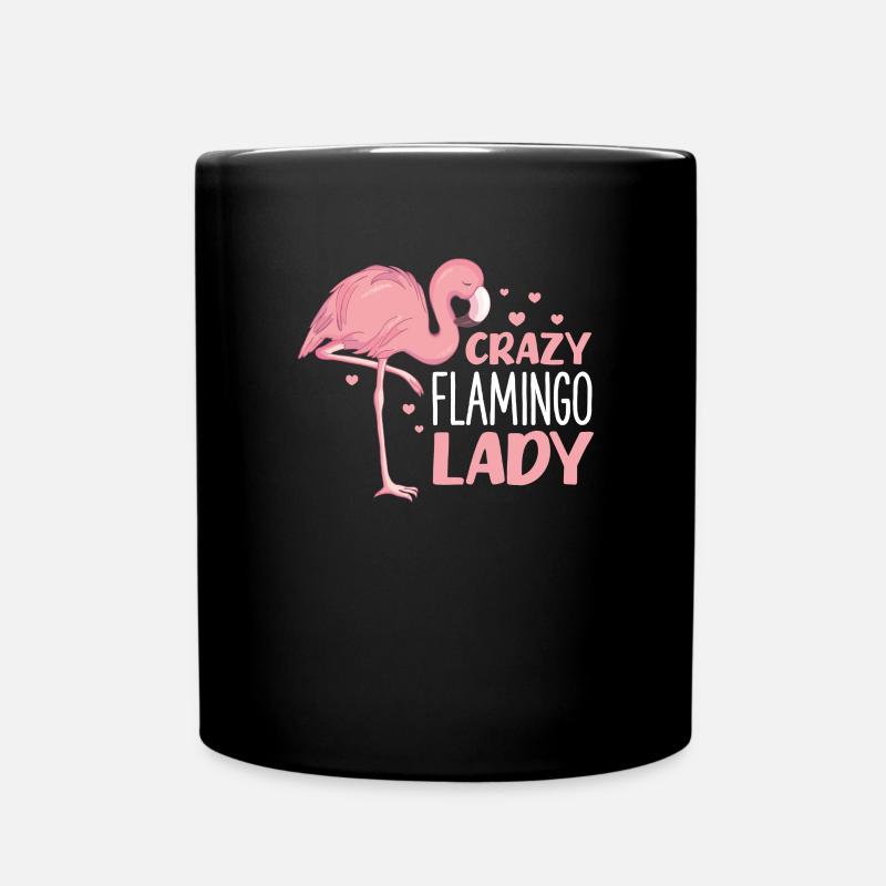 Flamingo Lady Pink Vogel Sommer Urlaub Geschenk - Tasse einfarbig - Schwarz