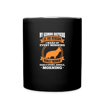 German Shepherd - Full Colour Mug - black - Front
