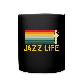 Jazz Life Musiker Saxophon Musik Orchester - Tasse einfarbig - Schwarz - Vorne