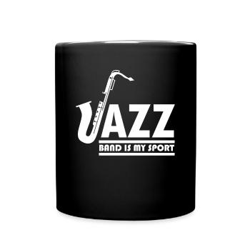 Saxophone Jazz Music Orchestra Musicians - Full Colour Mug - black - Front