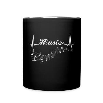 Jazz heartbeat musique chanteur mélodie saxophone - Mug uni - noir - Devant