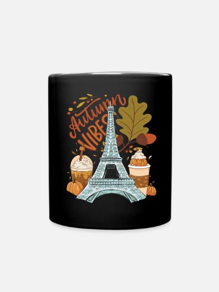 Tour Eiffel Autumn Vibes Automne à Paris Français - Mug uni - noir