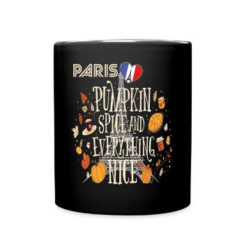Tour Eiffel Citrouille Paris Automne France Automne i - Mug uni - noir - Devant