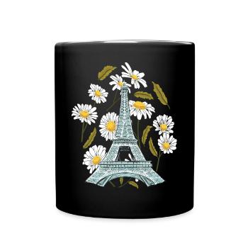 Tour Eiffel Fleur d’automne Paris Automne en France - Mug uni - noir - Devant