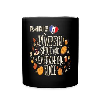 Citrouille Paris Automne Tour Eiffel Automne en France - Mug uni - noir - Devant
