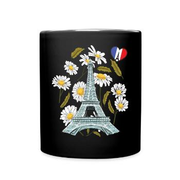 Tour Eiffel en automne Paris souvenir automne en Fran - Mug uni - noir - Devant