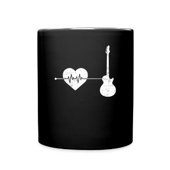 E Guitare Heartbeat - Mug uni - noir - Devant