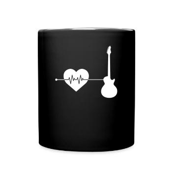 E Guitare Heartbeat - Mug uni - noir - Devant