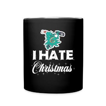 Crazy Christmas Tree Funny Punk Ironic - Full Colour Mug - black - Front