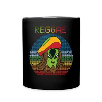Alien Reggae Retro Jamaika Rasta Souvenir Rastafar - Tasse einfarbig - Schwarz - Vorne