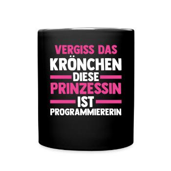 Programmieren Entwickler Prinzessin Programmierer - Tasse einfarbig - Schwarz - Vorne