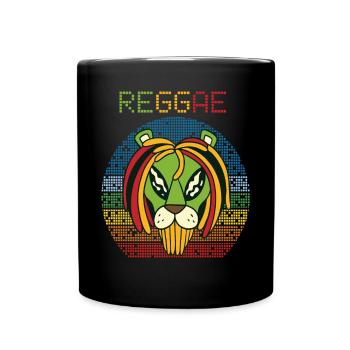 Rasta Alien Reggae Retro Jamaika Souvenir Rastafar - Tasse einfarbig - Schwarz - Vorne