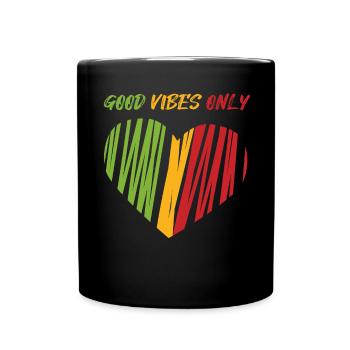Jamaican Lion Reggae Retro Art Souvenir Rastafari - Full Colour Mug - black - Front