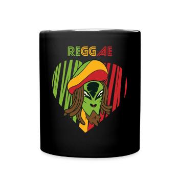 Reggae Love Alien Jamaika Souvenir Rasta Musik Ras - Tasse einfarbig - Schwarz - Vorne