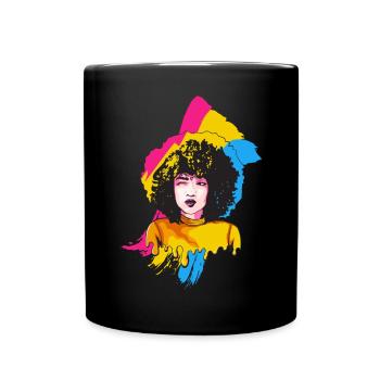 Afro Girl Pansexual Flag Black History M - Full Colour Mug - black - Front