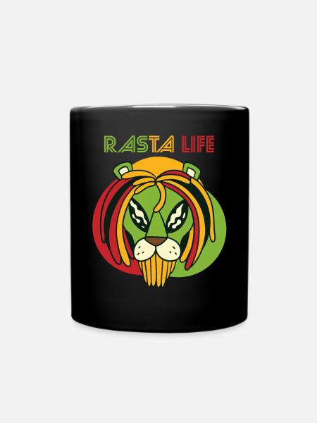 Good Vibes Only Lion Jamaica Heart Reggae Souvenir R - Mug uni - noir